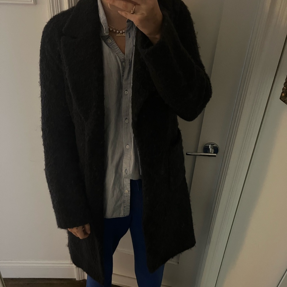 ELIE TAHARI NAVY WOOL COAT - XS